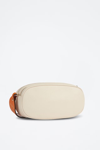 Sac bandoulière en cuir de veau S Real - Ecru