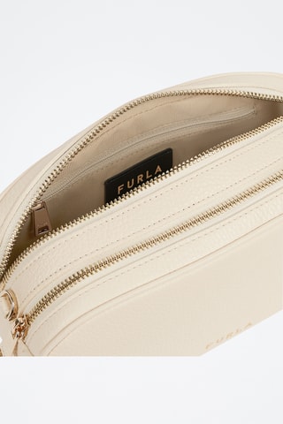 Sac bandoulière en cuir de veau S Real - Ecru