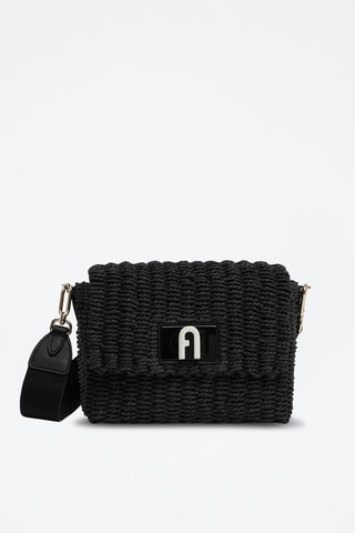 Sac bandoulière en paille 1927 Soft Mini - Noir
