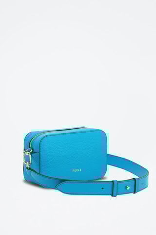 Sac bandoulière en cuir de veau Primula Mini - Bleu clair