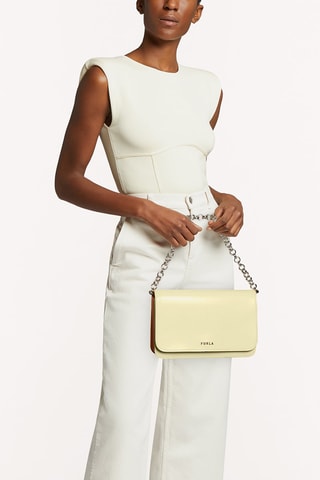 Sac bandoulière en cuir de veau Splendidas S - Jaune