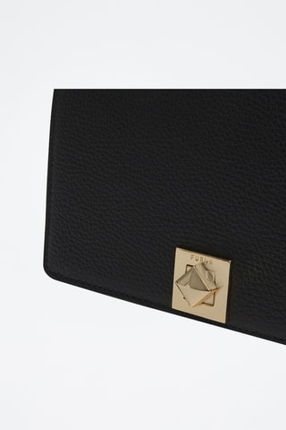 Sac bandoulière en cuir de veau Mini Paloma - Noir