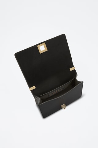 Sac bandoulière en cuir de veau Mini Paloma - Noir