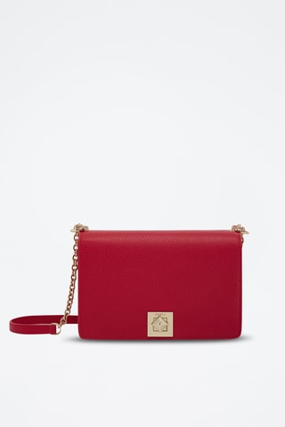 Sac bandoulière en cuir de veau Mini Paloma - Rouge