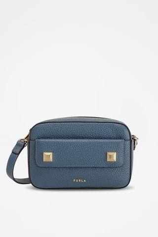 Sac bandoulière en cuir de veau Mini Afrodite - Bleu cobalt