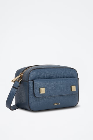 Sac bandoulière en cuir de veau Mini Afrodite - Bleu cobalt