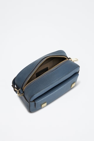 Sac bandoulière en cuir de veau Mini Afrodite - Bleu cobalt