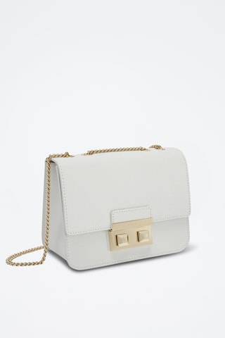 Sac bandoulière en cuir de veau Mini Bella - Blanc