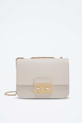 Sac bandoulière en cuir de veau Mini Bella - Gris clair