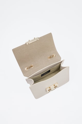Sac bandoulière en cuir de veau Mini Bella - Gris clair