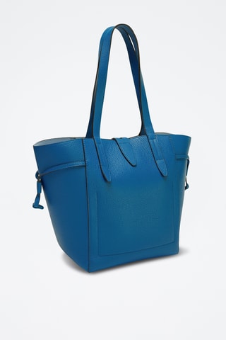 Cabas en cuir de veau Net M - Turquoise