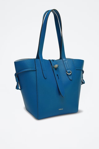 Cabas en cuir de veau Net M - Turquoise