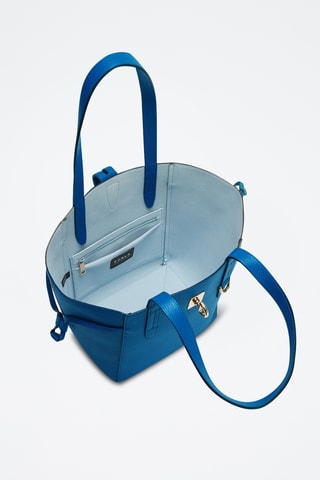 Cabas en cuir de veau Net M - Turquoise