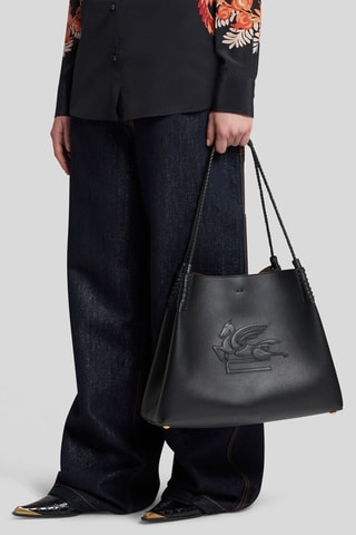 Cabas et pochette en cuir - Noir