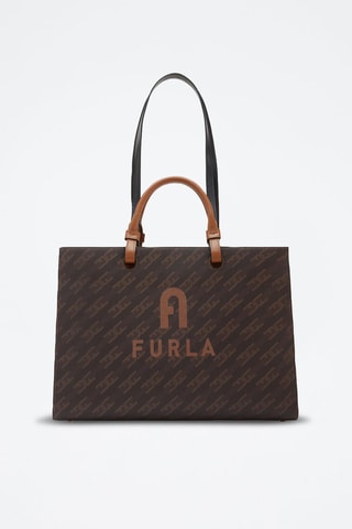 Cabas en cuir Varsity - Marron