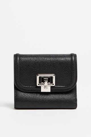 Portefeuille en cuir de veau Villa - Noir