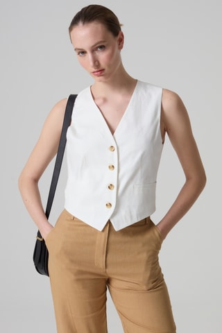 Gilet en lin - Blanc