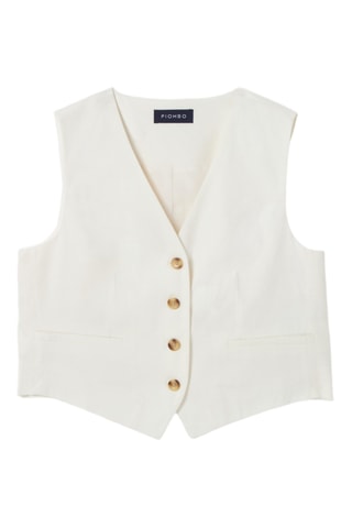 Gilet en lin - Blanc