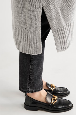 Gilet long en laine et cachemire - Gris chiné