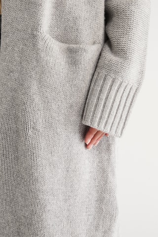 Gilet long en laine et cachemire - Gris chiné
