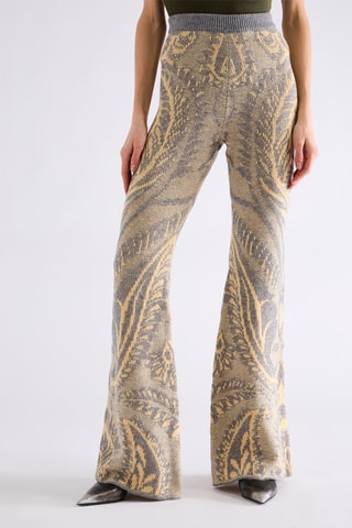 Pantalon en laine - Moutarde et gris