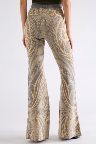 Pantalon en laine - Moutarde et gris