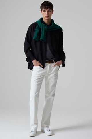 Pantalon regular - Blanc