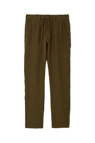 Chino regular en lin - Vert