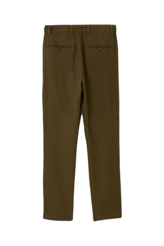 Chino regular en lin - Vert