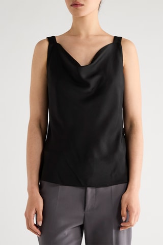 Top drapé - Noir