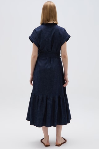Robe patineuse en jean- Bleu foncé