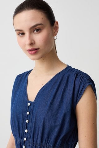 Robe chemise - Bleu foncé