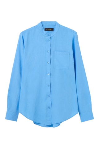 Chemisier en lin - Bleu
