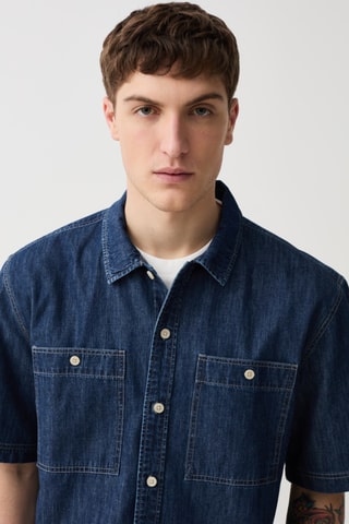 Chemise regular en jean - Bleu
