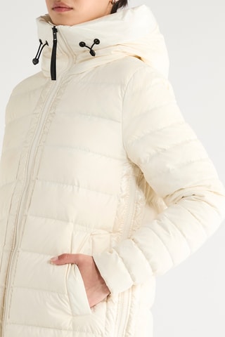 Doudoune longue à capuche - Blanc