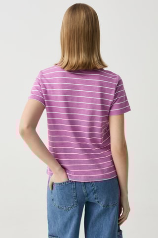 T-shirt - Mauve et blanc