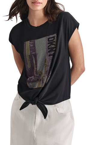 T-shirt noué - Noir