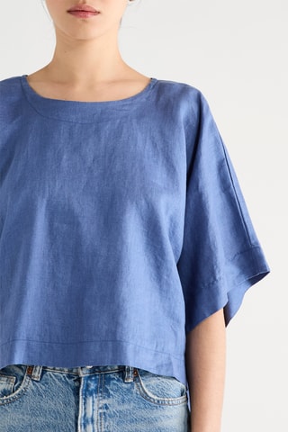 Blouse en lin - Bleu
