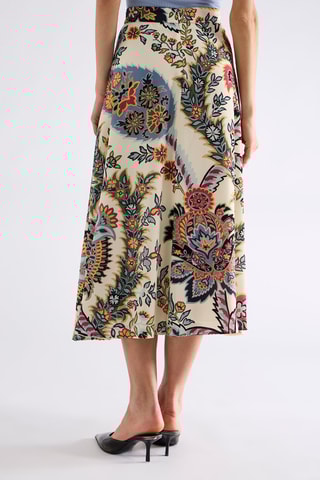 Jupe midi taille haute - Blanc