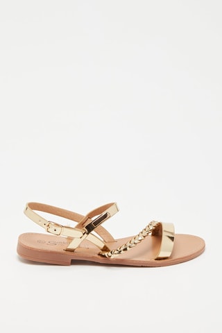 Sandales en cuir Doré