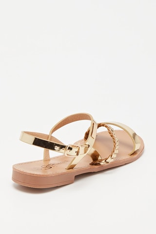 Sandales en cuir Doré