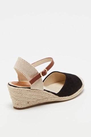 Espadrilles compensées - Noir et beige