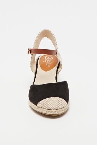 Espadrilles compensées - Noir et beige