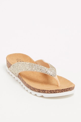 Sandales pailletées - Doré