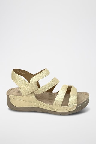 Sandalen met Sleehak - Goudkleurig