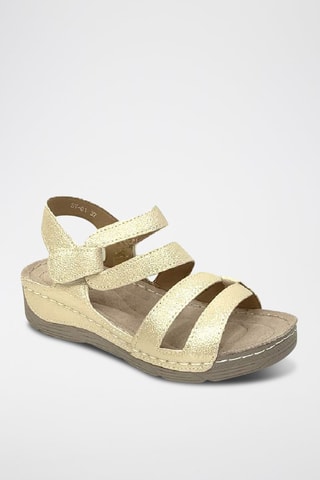 Sandalen met Sleehak - Goudkleurig