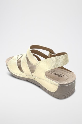 Sandalen met Sleehak - Goudkleurig