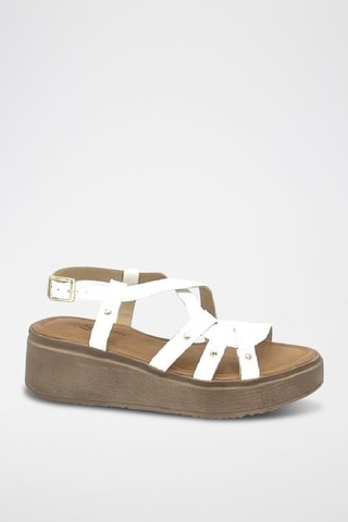 Sandalen met Sleehak - Wit