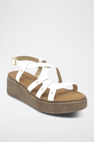 Sandalen met Sleehak - Wit