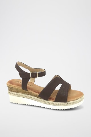 Sandalen met Sleehak - Bruin